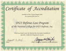 DUI Lawyer Certification